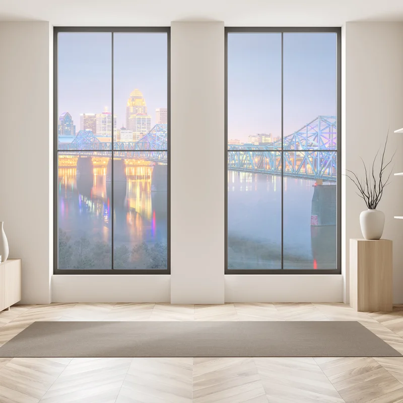 Naklejka na okno Louisville panorama o zmierzchu Naklejka na okno Louisville panorama o zmierzchu