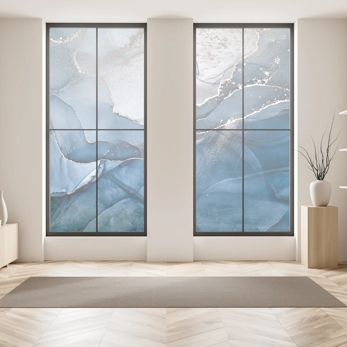 Fensteraufkleber tiefblauer marmor abstrakt Fensteraufkleber tiefblauer marmor abstrakt