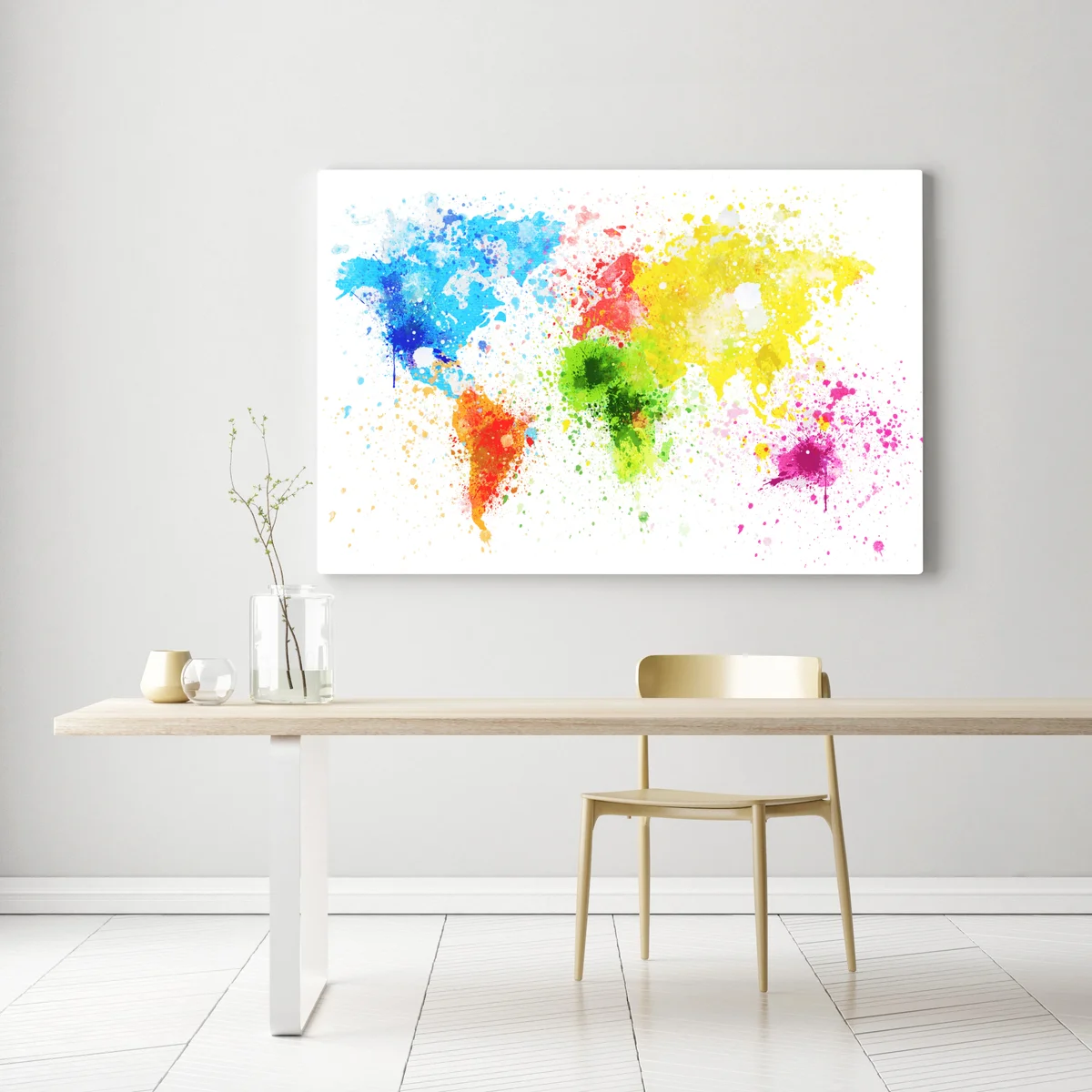 Leinwandbild bunte aquarell-weltkarte Leinwandbild bunte aquarell-weltkarte