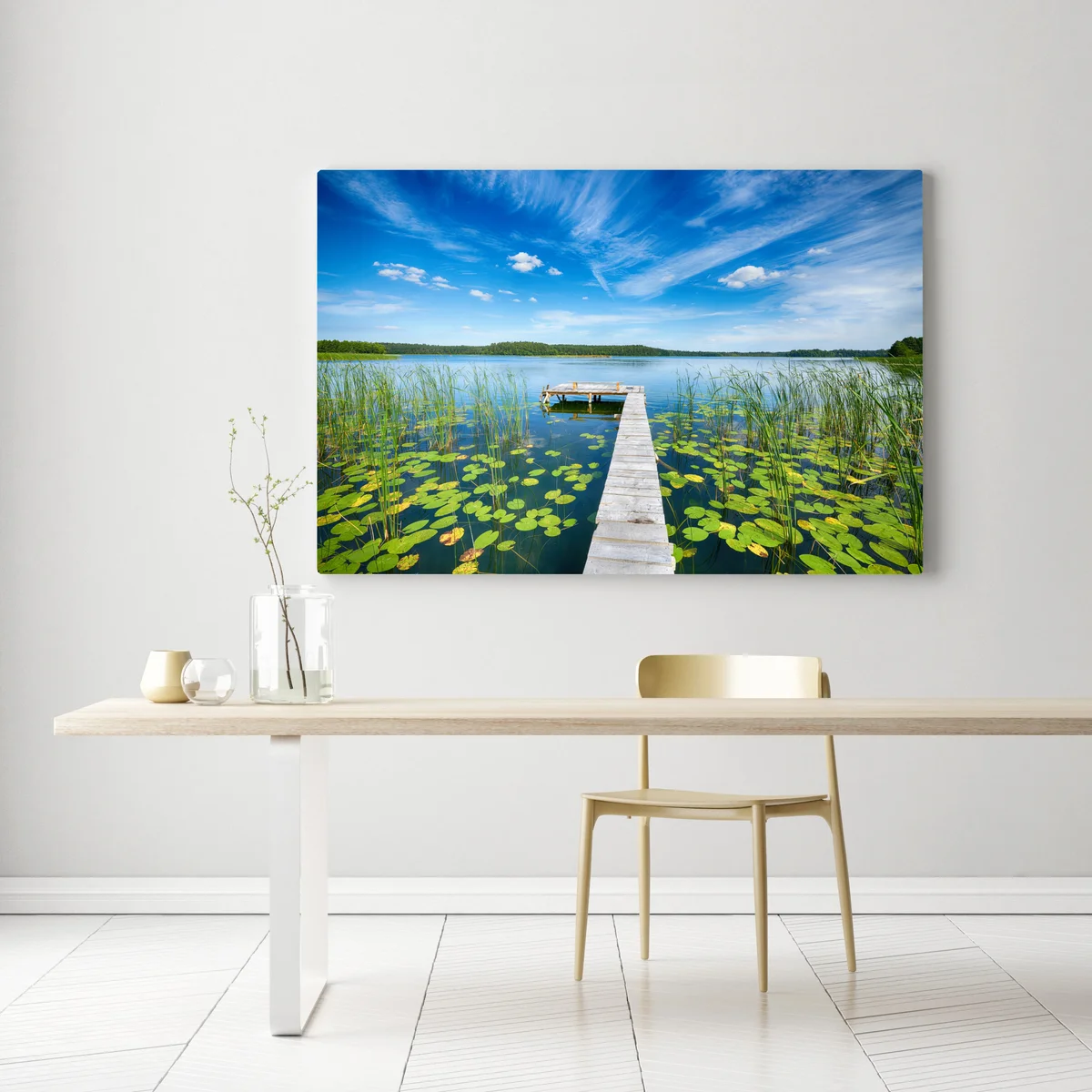 Leinwandbild steg in Masuren im sommer Leinwandbild steg in Masuren im sommer