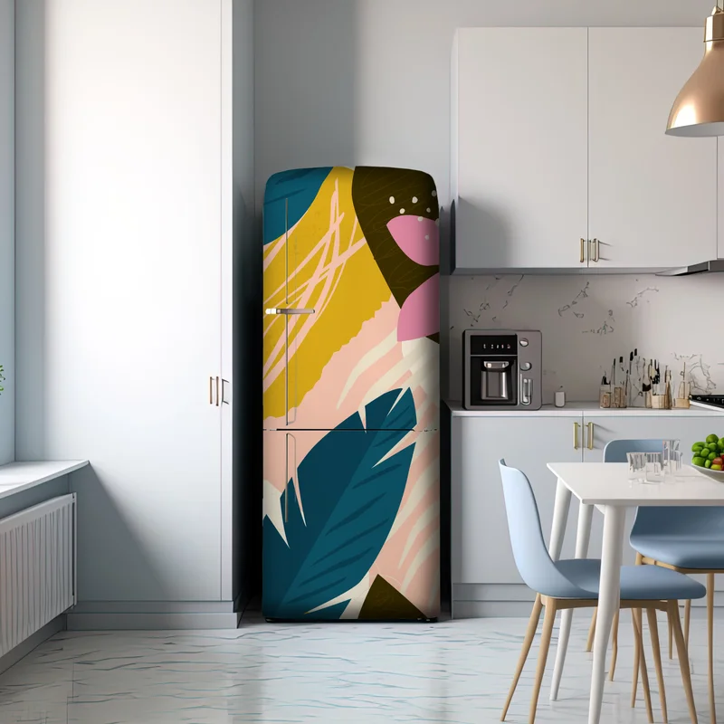 Kühlschrankaufkleber tropisches abstraktes blumenmotiv