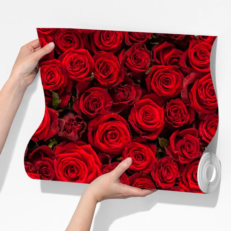 Fototapete endlose wand aus roten rosen Fototapete endlose wand aus roten rosen