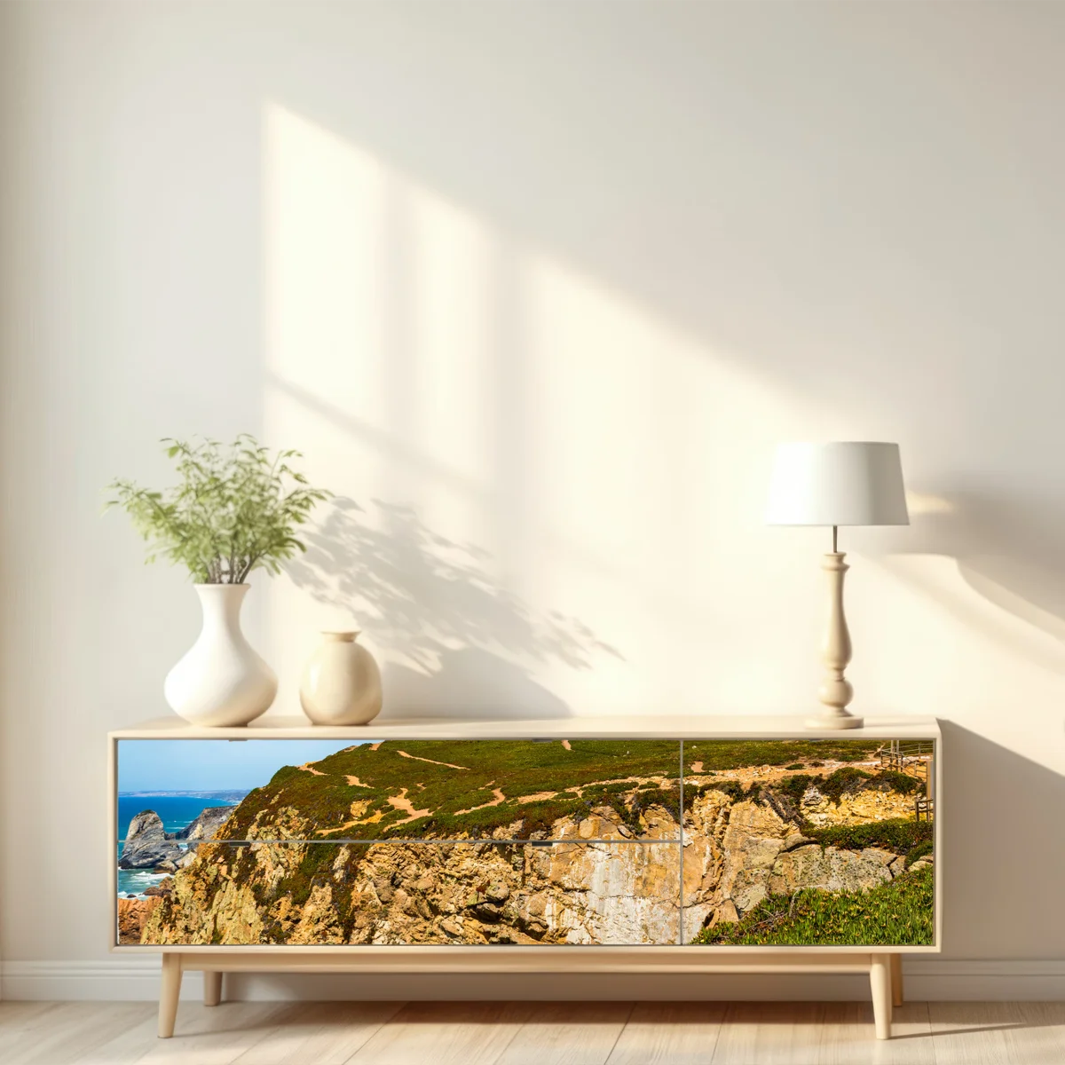 Repositionierbarer Aufkleber leuchtturm auf den klippen von Cabo da Roca Repositionierbarer Aufkleber leuchtturm auf den klippen von Cabo da Roca