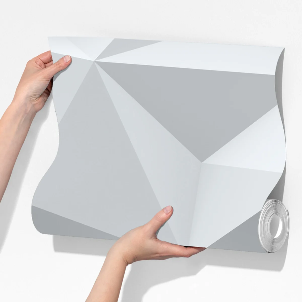 Fototapete weißes dreidimensionales low-poly geometrisches muster Fototapete weißes dreidimensionales low-poly geometrisches muster