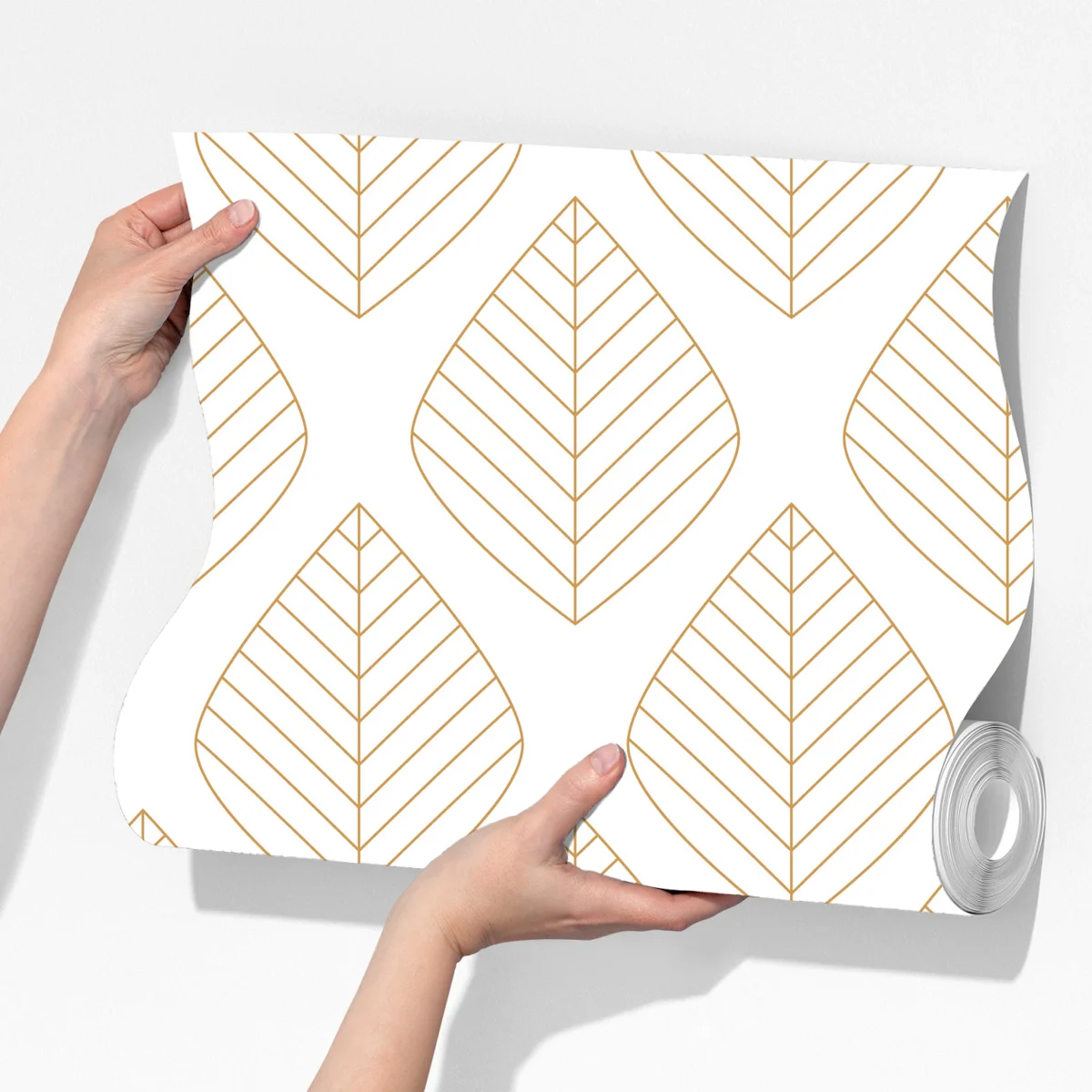 Fototapete elegantes goldenes geometrisches blattmuster Fototapete elegantes goldenes geometrisches blattmuster