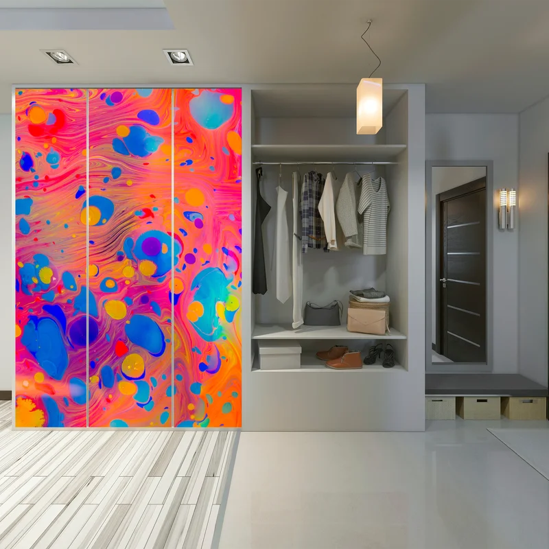 Schrankaufkleber osmanisches ebru marmormuster