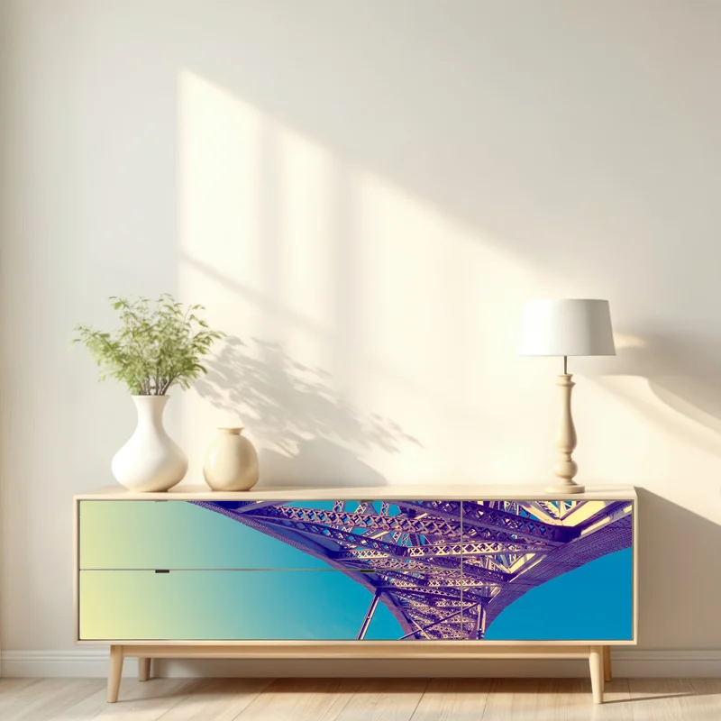 Repositionierbarer Aufkleber abstrakte stahlbrücke in perspektive