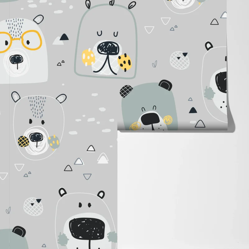 Fototapete verspieltes bärenmuster für kinderzimmer Fototapete verspieltes bärenmuster für kinderzimmer