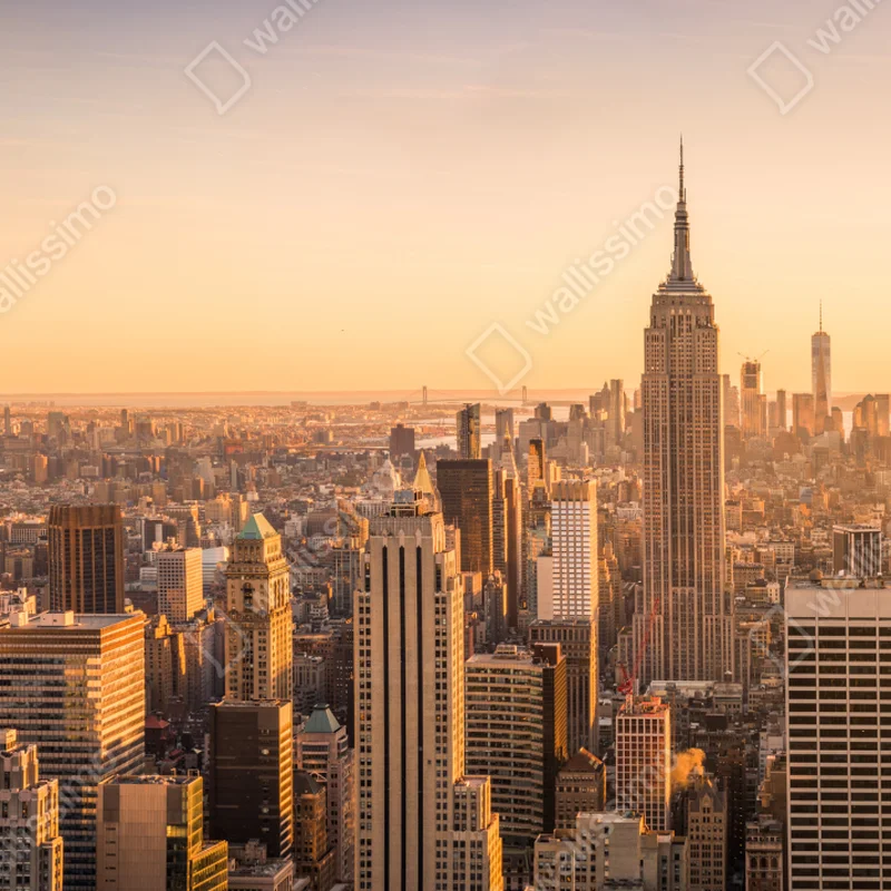Kühlschrankaufkleber goldener sonnenuntergang über der skyline von New York Kühlschrankaufkleber goldener sonnenuntergang über der skyline von New York