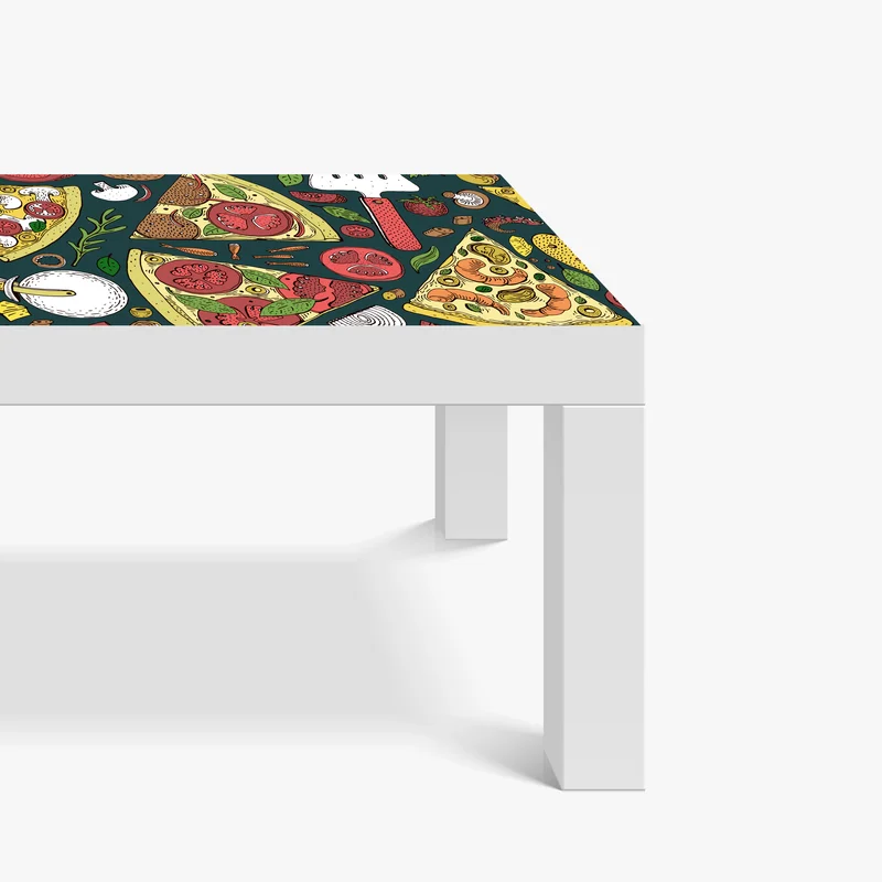 Tischaufkleber und Schreibtischaufkleber buntes muster mit pizzastücken