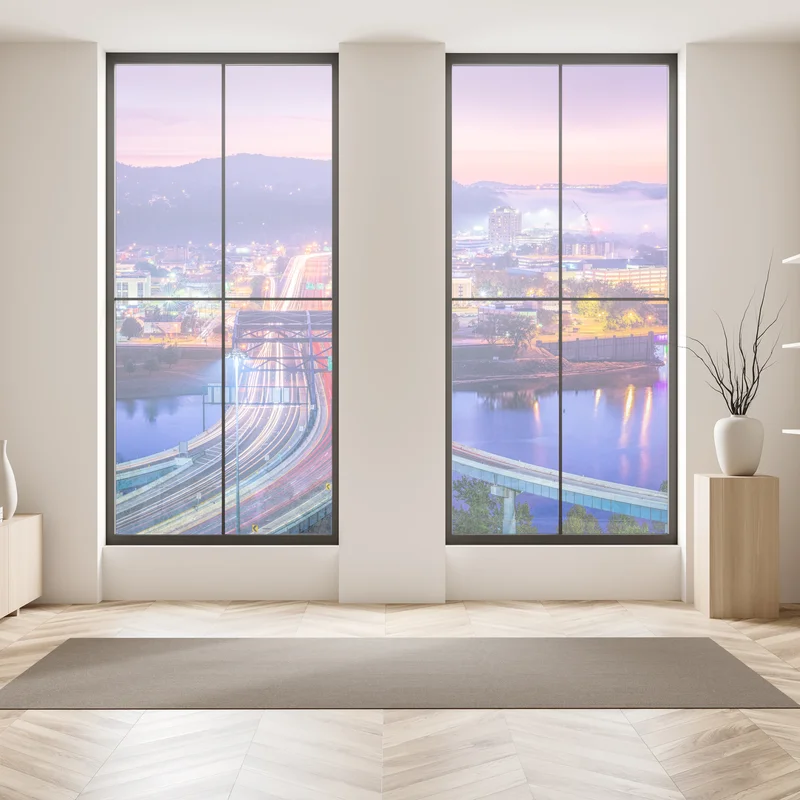 Fensteraufkleber Charleston skyline bei dämmerung