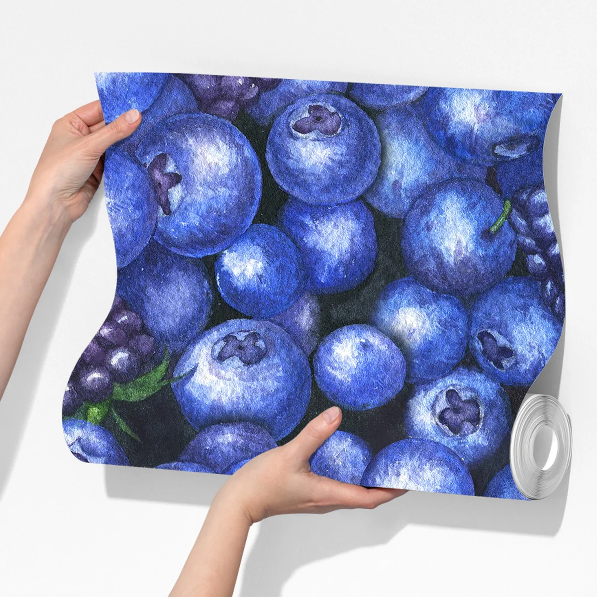 Fototapete aquarellmuster mit blaubeeren und brombeeren Fototapete aquarellmuster mit blaubeeren und brombeeren