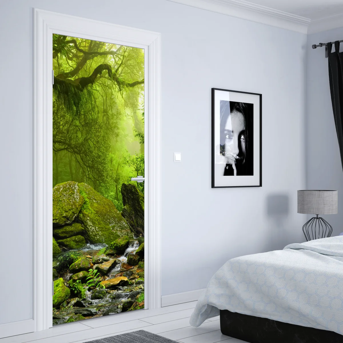 Türaufkleber moosbedeckter waldbach Türaufkleber moosbedeckter waldbach