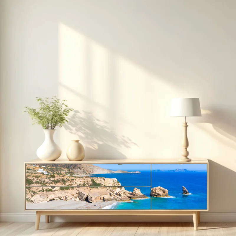 Repositionierbarer Aufkleber türkisfarbene küstenoase