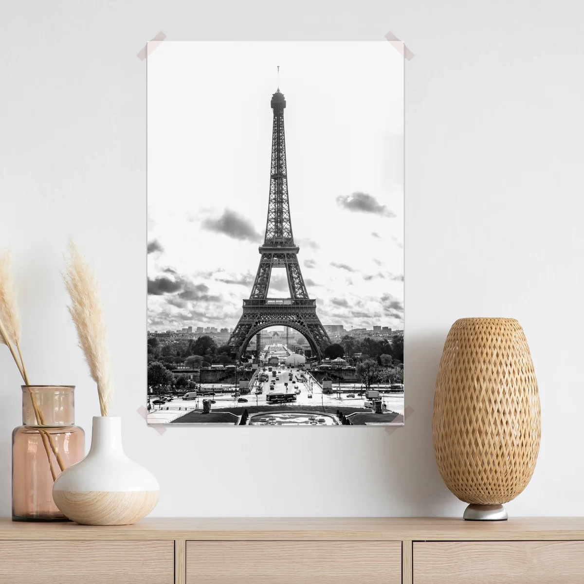 Poster Paris Eiffelturm in monochrom Poster Paris Eiffelturm in monochrom