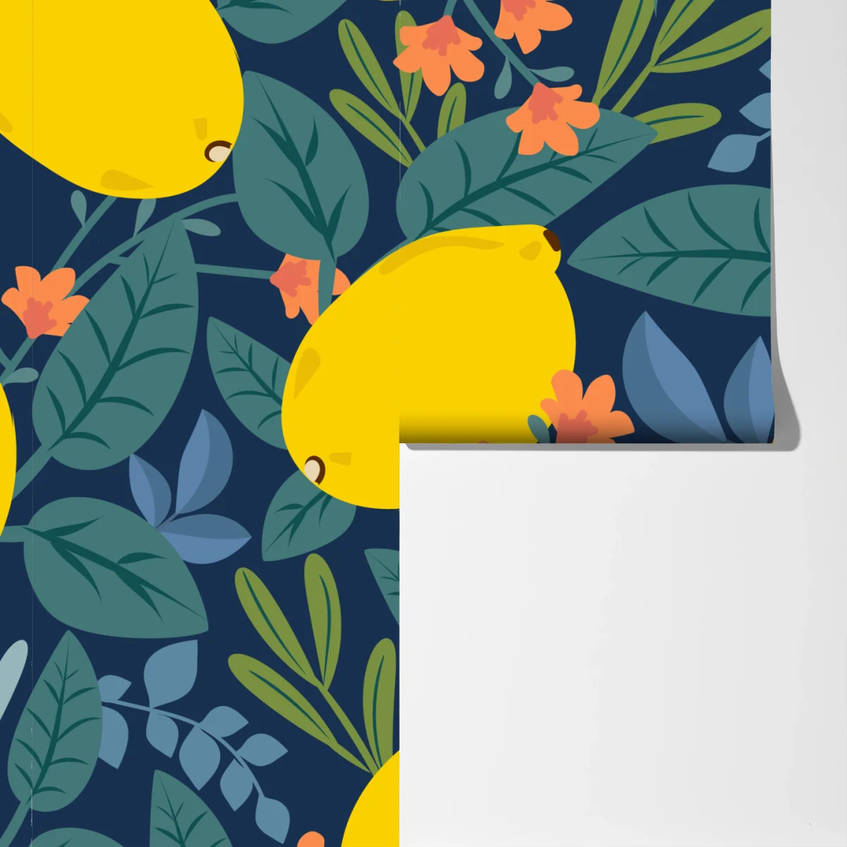 Fototapeta jaskrawy botaniczny wzór z cytrynami Fototapeta jaskrawy botaniczny wzór z cytrynami