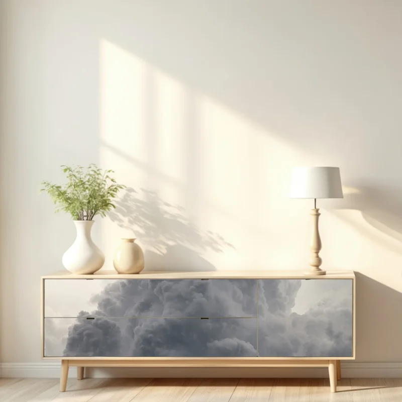 Repositionierbarer Aufkleber dramatische graue wolkenlandschaft Repositionierbarer Aufkleber dramatische graue wolkenlandschaft