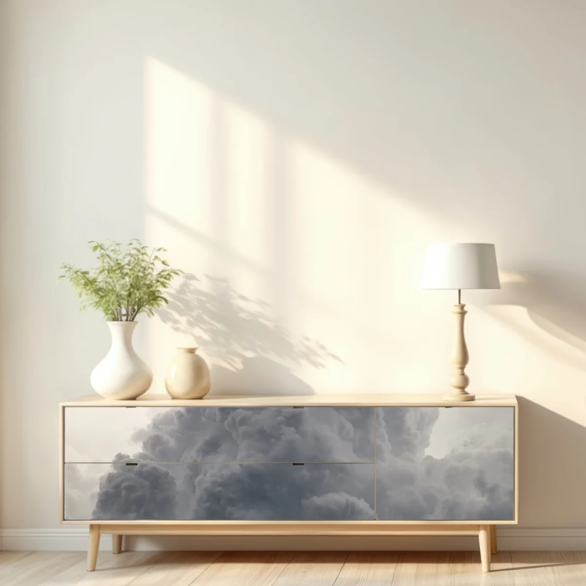 Repositionierbarer Aufkleber dramatische graue wolkenlandschaft Repositionierbarer Aufkleber dramatische graue wolkenlandschaft