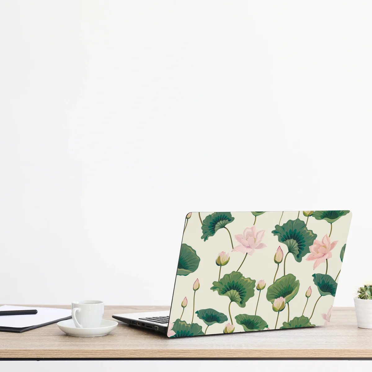 Naklejka na laptopa spokojny botaniczny wzór lotosu Naklejka na laptopa spokojny botaniczny wzór lotosu