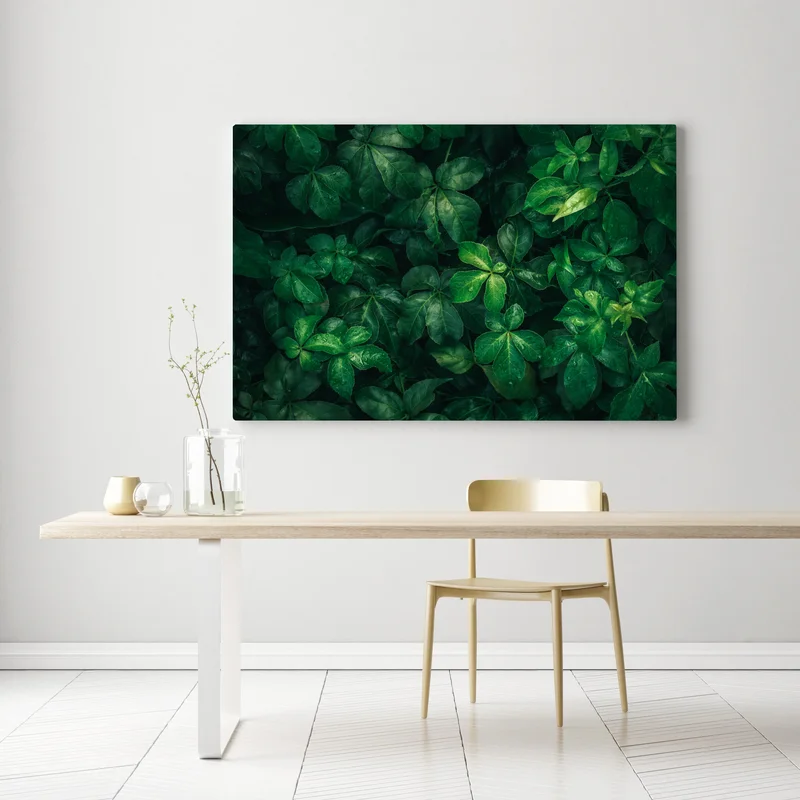 Leinwandbild üppiges tropisches grünes laub Leinwandbild üppiges tropisches grünes laub