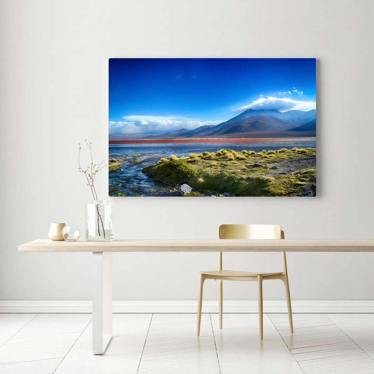 Leinwandbild ruhige berglagune Leinwandbild ruhige berglagune