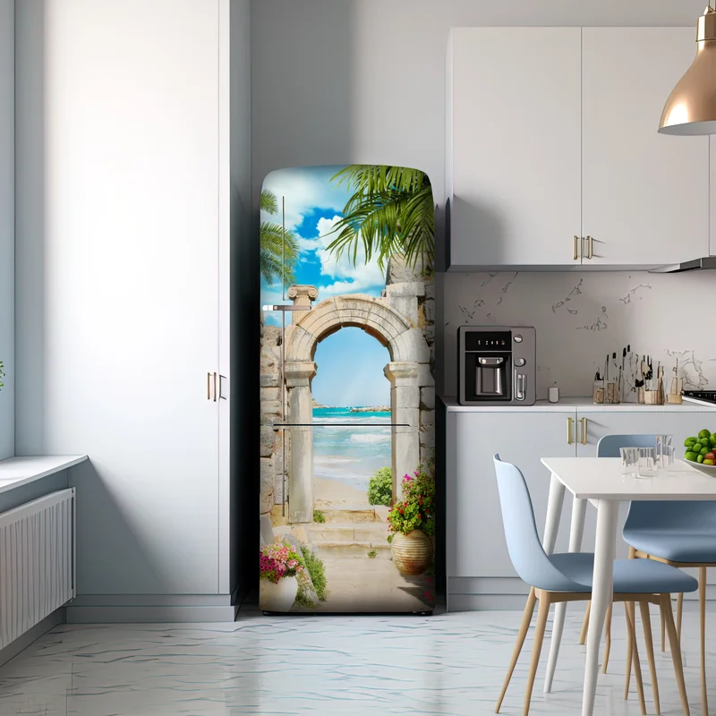 Kühlschrankaufkleber sonniger bogen zum meer
