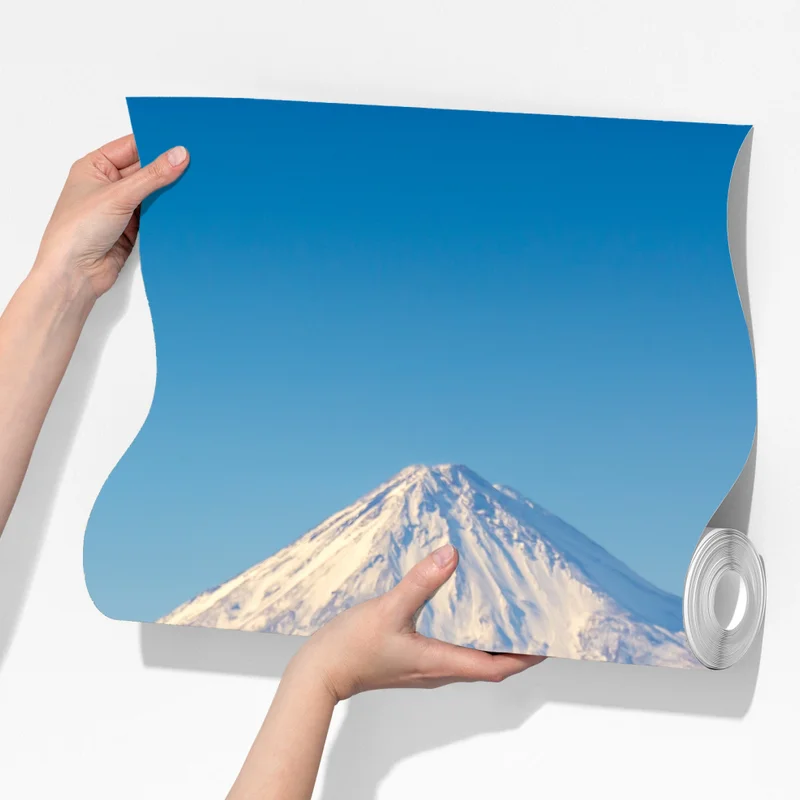 Fototapete Laguna Chaxa mit flamingos und Licancabur Fototapete Laguna Chaxa mit flamingos und Licancabur