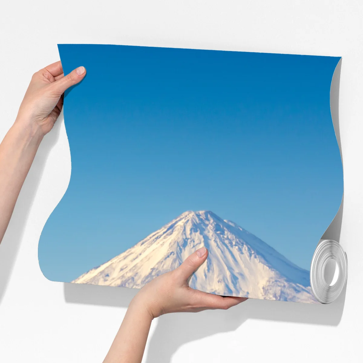 Fototapete Laguna Chaxa mit flamingos und Licancabur Fototapete Laguna Chaxa mit flamingos und Licancabur