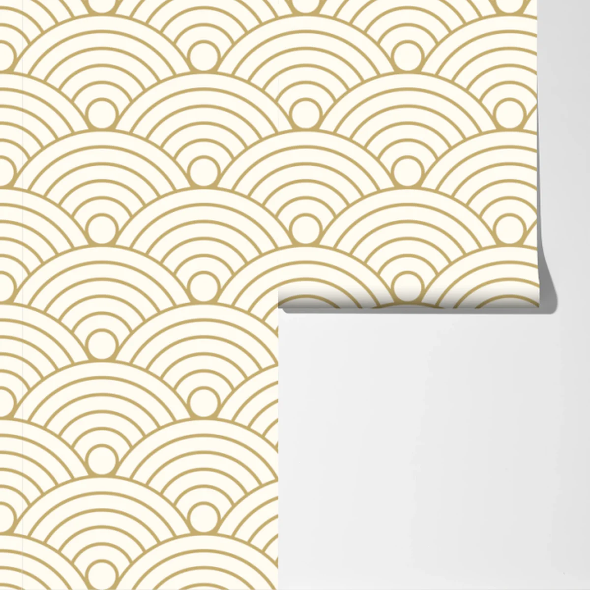 Fototapete goldenes seigaiha wellenmuster Fototapete goldenes seigaiha wellenmuster