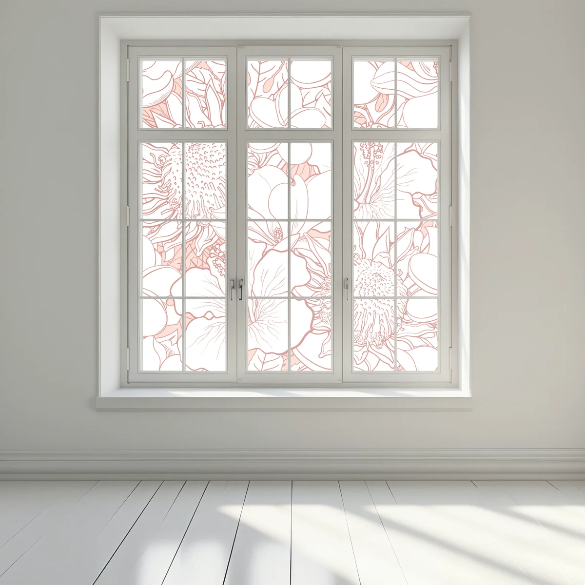 Fensteraufkleber zartes korallenfarbenes blumenmuster Fensteraufkleber zartes korallenfarbenes blumenmuster