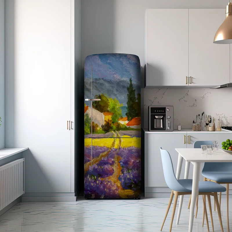 Kühlschrankaufkleber lavendelfelder bei sonnenuntergang Kühlschrankaufkleber lavendelfelder bei sonnenuntergang