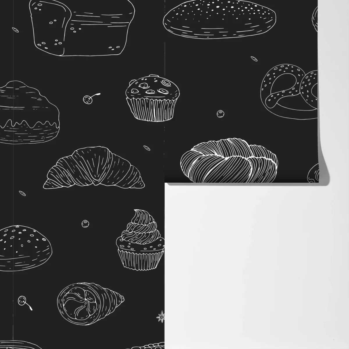 Fototapeta wzór wypieków na czarnym tle Fototapeta wzór wypieków na czarnym tle