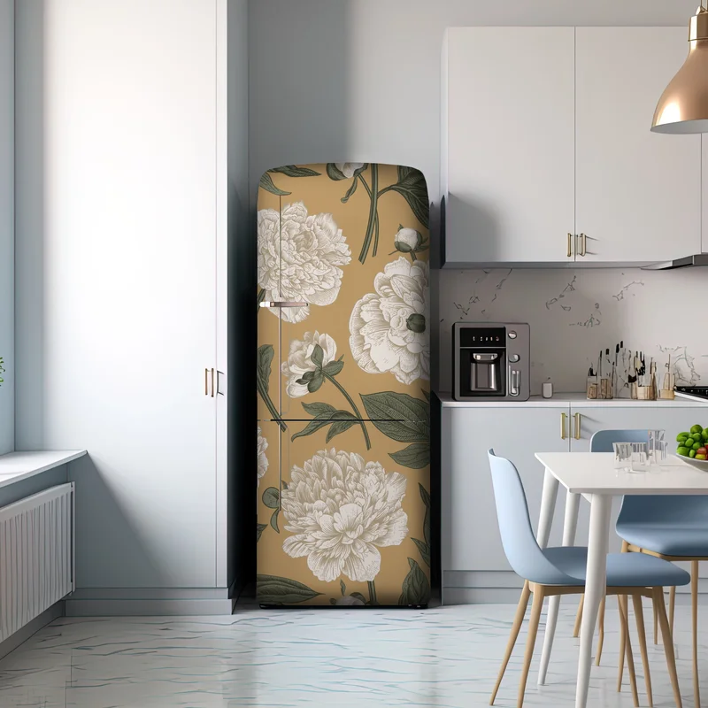 Kühlschrankaufkleber vintage botanisches muster mit pfingstrosen