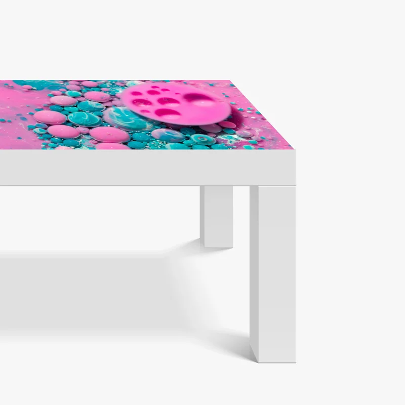 Tischaufkleber und Schreibtischaufkleber rosa und türkis marmor abstrakt