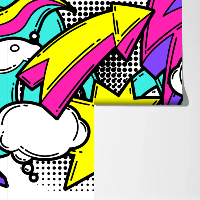 Fototapete farbenfrohes pop-art comicmuster Fototapete farbenfrohes pop-art comicmuster