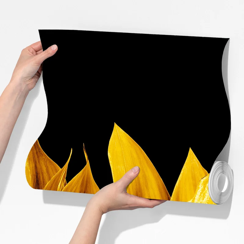 Fototapete goldene blätter auf schwarzem hintergrund Fototapete goldene blätter auf schwarzem hintergrund