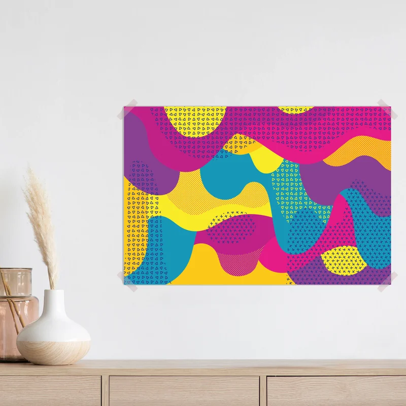 Poster leuchtendes abstraktes wellenmuster Poster leuchtendes abstraktes wellenmuster