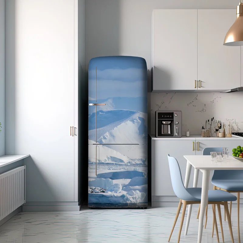Kühlschrankaufkleber verschneite berglandschaft Kühlschrankaufkleber verschneite berglandschaft