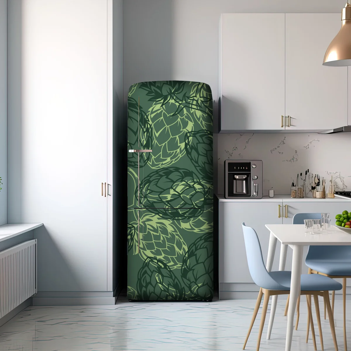 Kühlschrankaufkleber grünes hopfenmuster Kühlschrankaufkleber grünes hopfenmuster