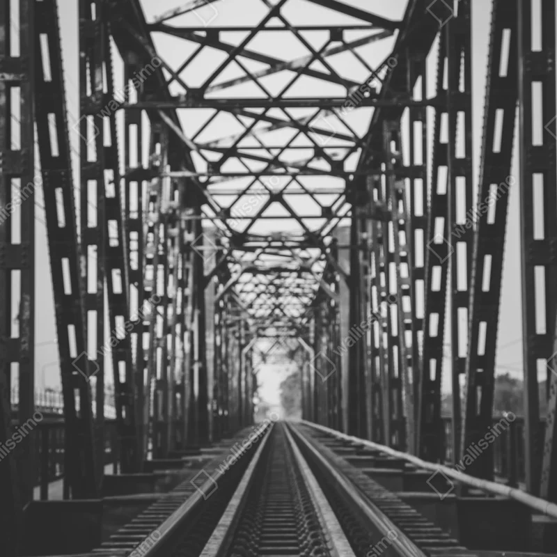 Laptop-Aufkleber alte eisenbahnbrücke in schwarzweiß Laptop-Aufkleber alte eisenbahnbrücke in schwarzweiß