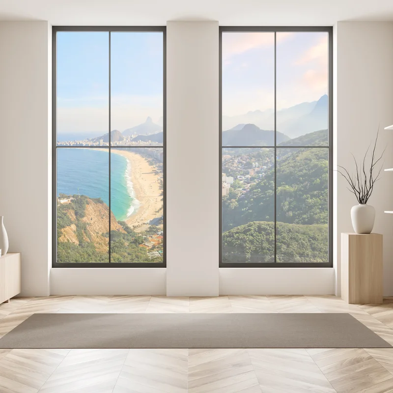 Fensteraufkleber Copacabana und Ipanema luftaufnahme panorama Fensteraufkleber Copacabana und Ipanema luftaufnahme panorama