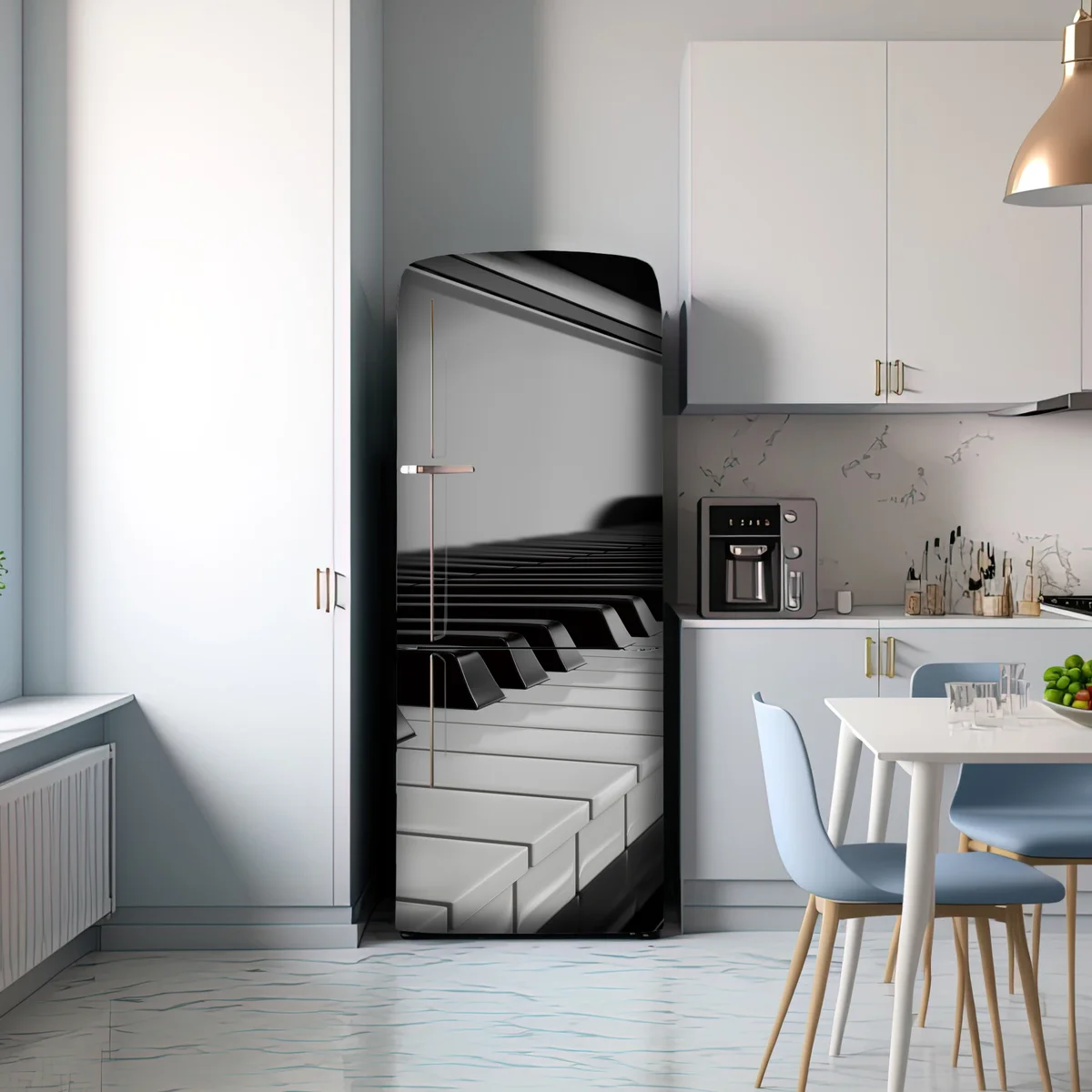 Kühlschrankaufkleber elegante schwarzweiß klaviertasten Kühlschrankaufkleber elegante schwarzweiß klaviertasten
