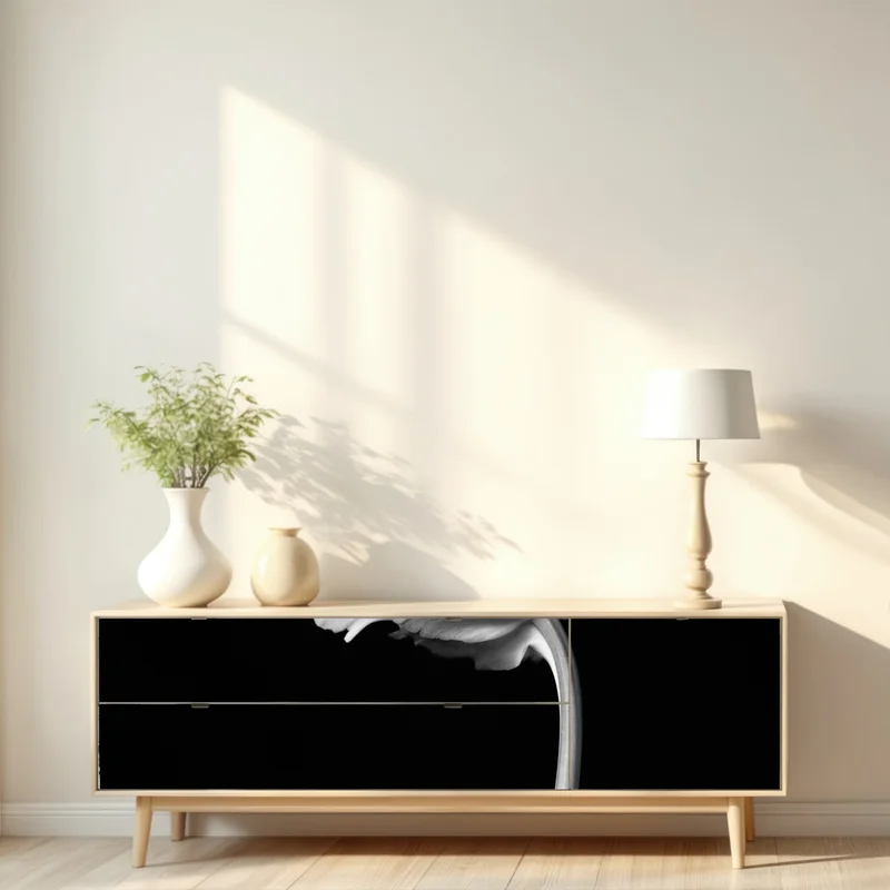 Repositionierbarer Aufkleber elegante monochrome tulpe