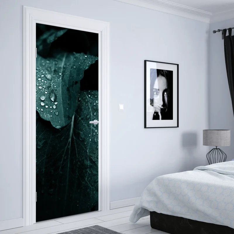 Türaufkleber tautropfen auf blättern Türaufkleber tautropfen auf blättern