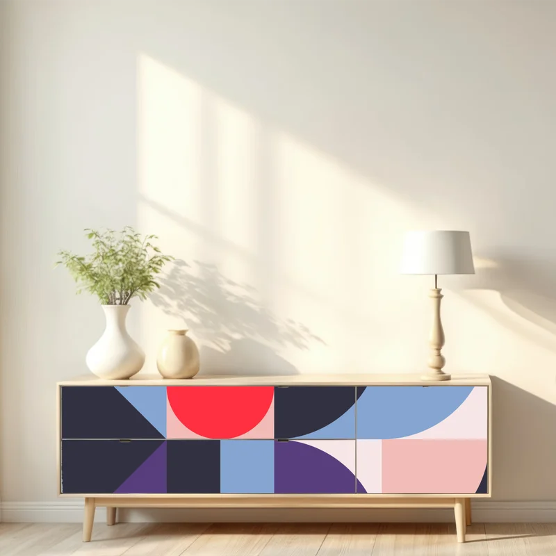 Repositionierbarer Aufkleber geometrische pastellkomposition Repositionierbarer Aufkleber geometrische pastellkomposition