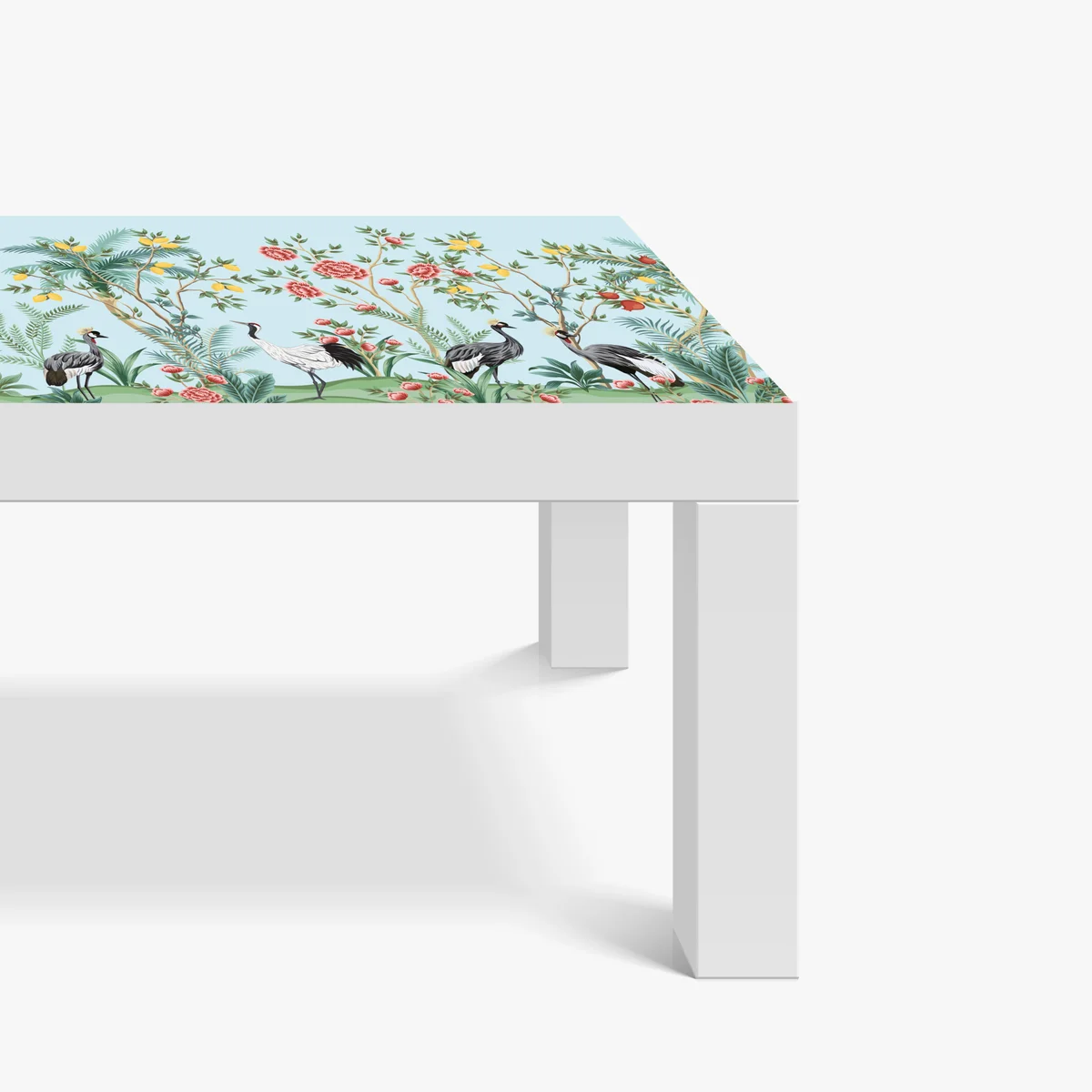 Tischaufkleber und Schreibtischaufkleber eleganter kranichgarten mit blüten Tischaufkleber und Schreibtischaufkleber eleganter kranichgarten mit blüten