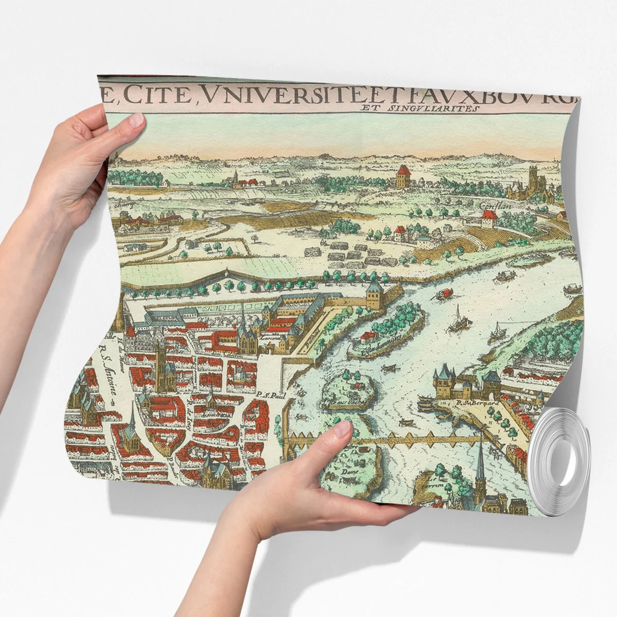 Fototapeta zabytkowa mapa miasta Paryż Fototapeta zabytkowa mapa miasta Paryż