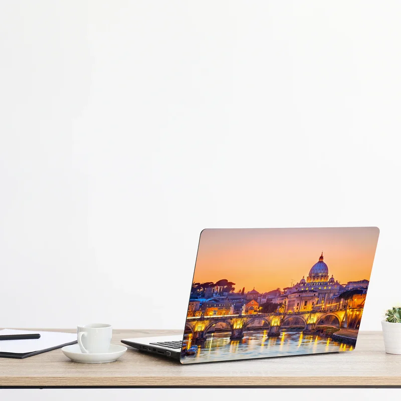 Laptop-Aufkleber sonnenuntergang über dem Petersdom und dem Tiber