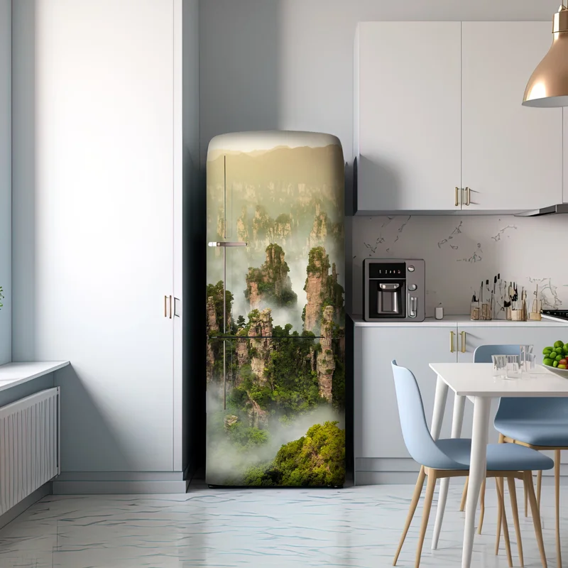 Kühlschrankaufkleber neblige säulen von Zhangjiajie