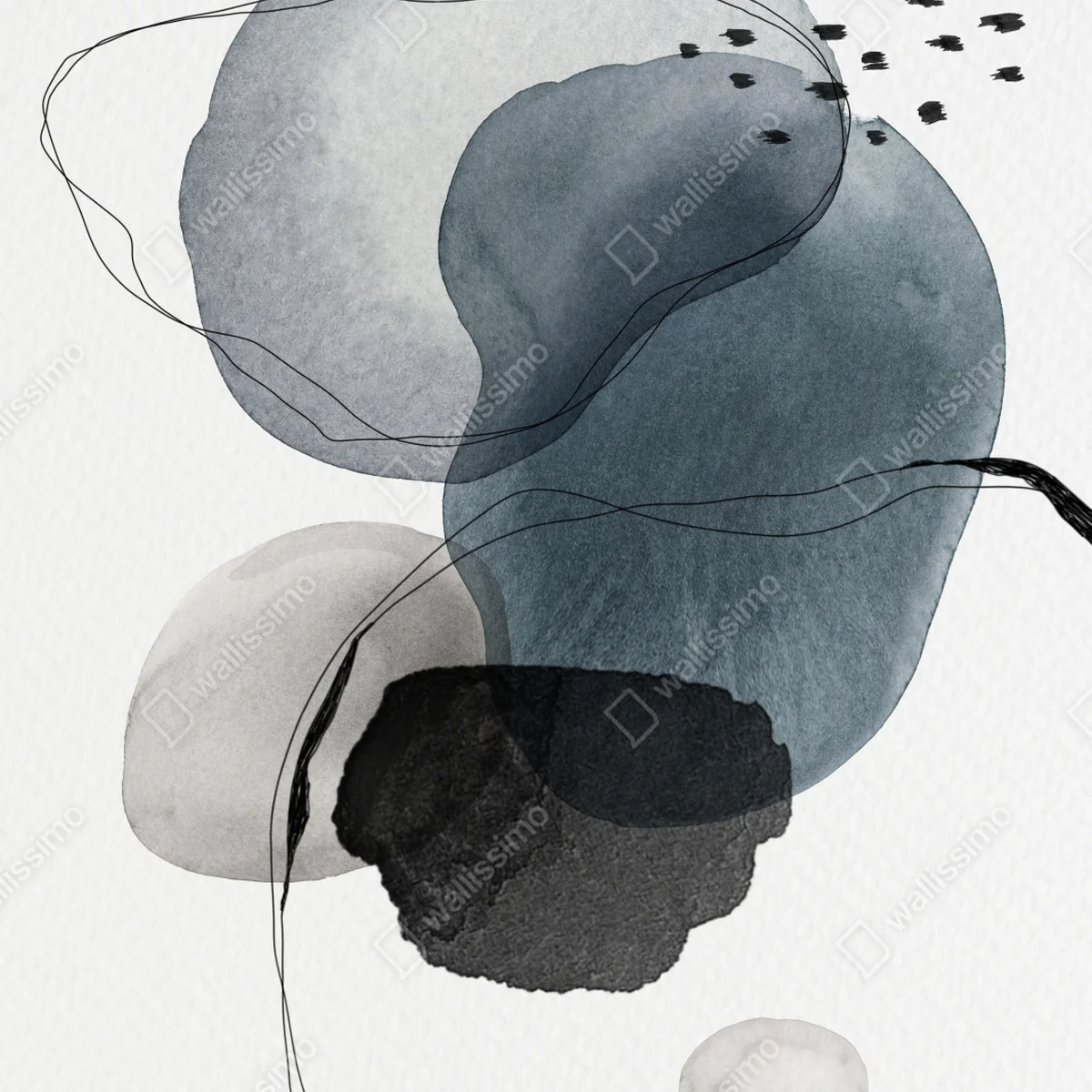 Poster ruhige blaue aquarellkugeln Poster ruhige blaue aquarellkugeln